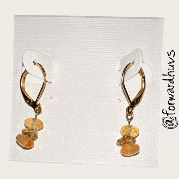 Bundle Sale 3 for $15 | Hand Crafted Amber-Toned Bead Cluster Earrings - Picture 1 of 6